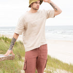 R: Men’s cargo linen shorts MACKAY (Size: S; Color: Admiral Blue) - notperfectlinen