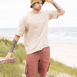 R: Men’s cargo linen shorts MACKAY (Size: S; Color: Admiral Blue) - notperfectlinen