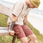 R: Men’s cargo linen shorts MACKAY (Size: S; Color: Admiral Blue) - notperfectlinen