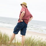 R: Men’s cargo linen shorts MACKAY (Size: S; Color: Admiral Blue) - notperfectlinen