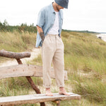 R: Men’s linen pants ALBURY (Size: S; Color: Indigo) - notperfectlinen