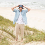 R: Men’s linen pants ALBURY (Size: S; Color: Indigo) - notperfectlinen