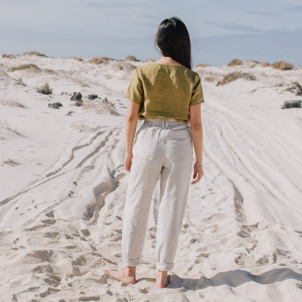 DOOLIN high-waisted linen pants - notperfectlinen