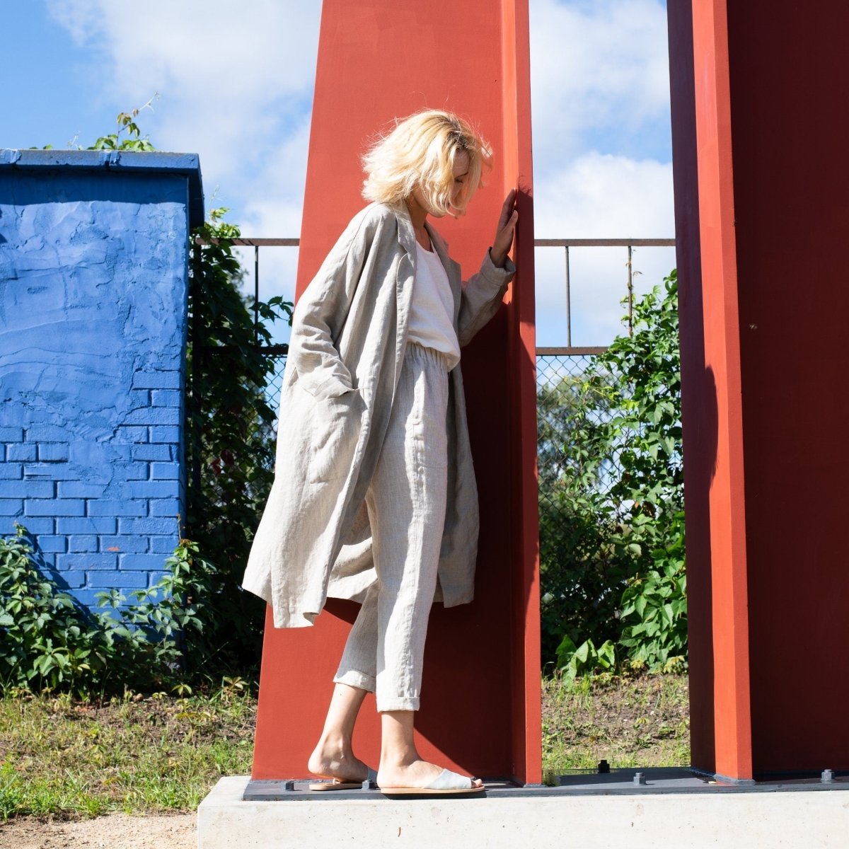 GENOVA tapered linen pants - notperfectlinen