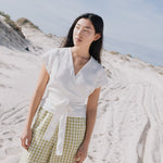 MADRID cropped linen wrap top - notperfectlinen