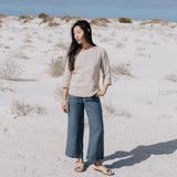 PUGLIA straight cut cropped linen pants - notperfectlinen
