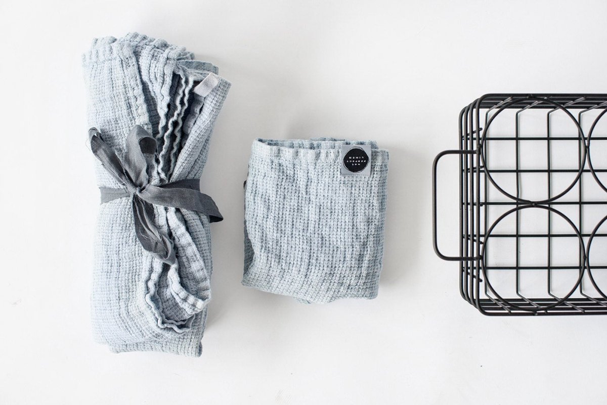 Set of HAND and BATH waffle linen towel (READY TO SHIP) - notPERFECTLINEN