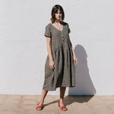 VOLUME-3 oversized linen dress with short sleeves - notPERFECTLINEN