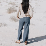 PUGLIA straight cut linen pants - notPERFECTLINEN