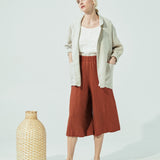 WELS midi linen wide leg pants