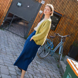 SION gathered linen skirt