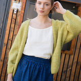 SION gathered linen skirt