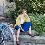 SION gathered linen skirt
