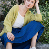 SION gathered linen skirt