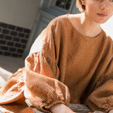 OCHRE-2 oversized linen top