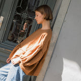OCHRE-2 oversized linen top