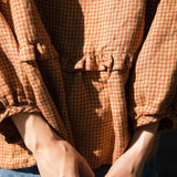 OCHRE-2 oversized linen top