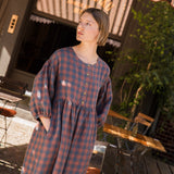 LOUMARIN puff sleeve linen dress