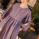 LOUMARIN puff sleeve linen dress