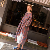 LOUMARIN puff sleeve linen dress