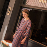 LOUMARIN puff sleeve linen dress