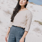 DAVOS fitted linen top - notperfectlinen