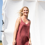 LANGLEY-2 maxi slip linen dress - notperfectlinen