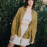 CU: Customized MAIN casual linen shorts (Size: S; Color: Oat Milk)