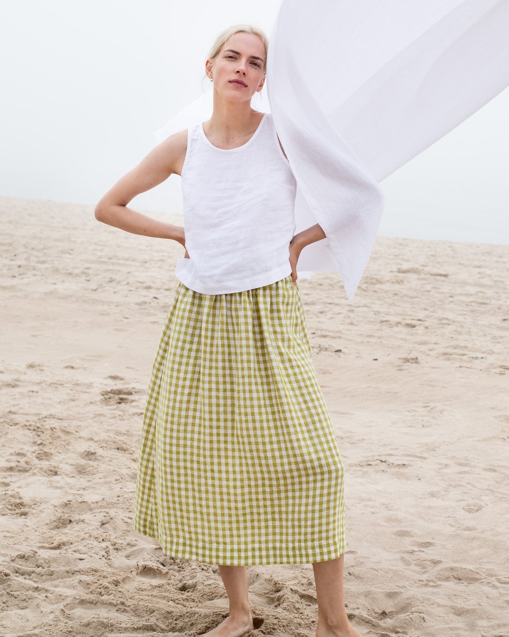SION gathered linen skirt - notPERFECTLINEN