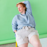 R: ANTIBES pleated linen shorts (Size: XS; Color: Chocolate) - notperfectlinen