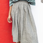 1950s CITY flat front linen skirt - notperfectlinen