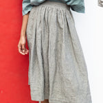 1950s CITY flat front linen skirt - notperfectlinen