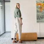 R: BOYFRIEND loose pleated linen pants (Size: XS; Color: Magenta) - notperfectlinen