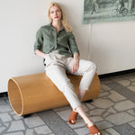 R: BOYFRIEND loose pleated linen pants (Size: XS; Color: Magenta) - notperfectlinen