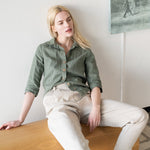 R: BOYFRIEND loose pleated linen pants (Size: XS; Color: Magenta) - notperfectlinen