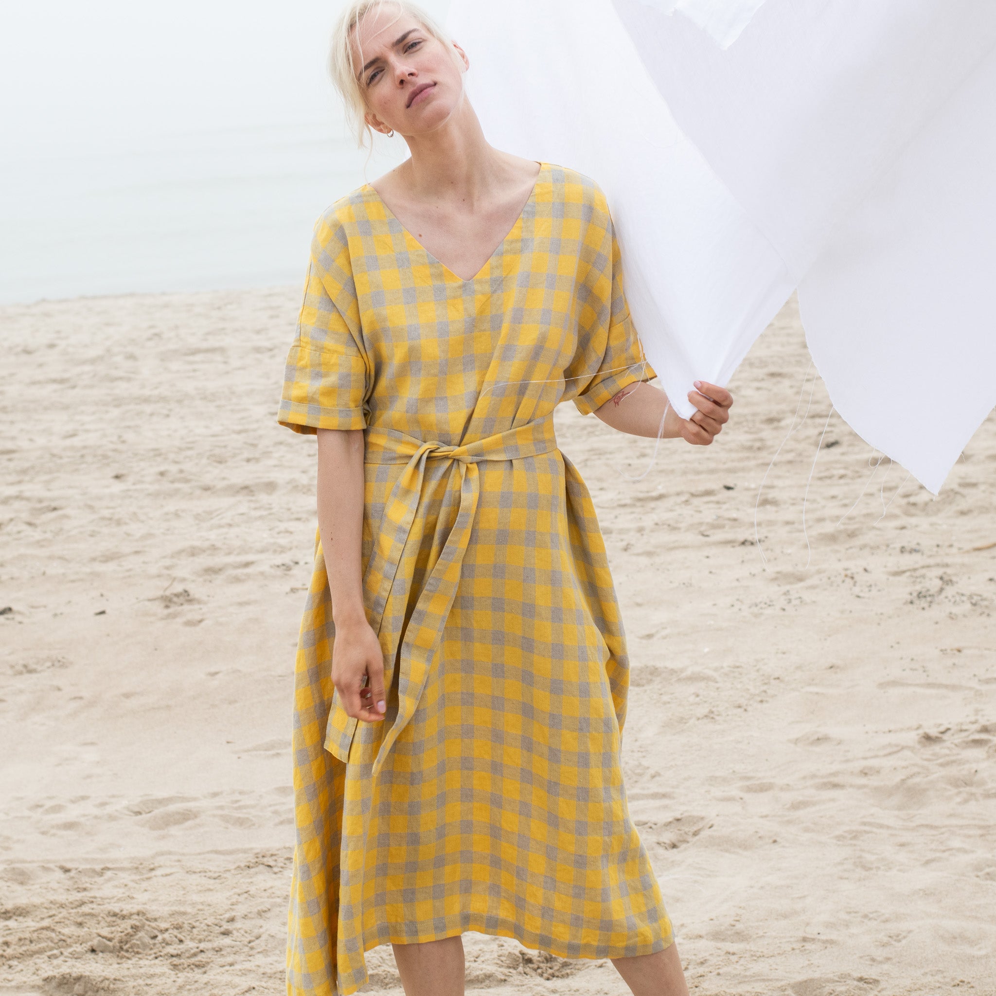 BERLIN linen dress (Gingham Collection) - notPERFECTLINEN