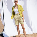 MORCOTE high-waisted linen shorts - notperfectlinen