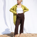 PUGLIA straight cut cropped linen pants - notperfectlinen