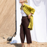 PUGLIA straight cut cropped linen pants - notperfectlinen