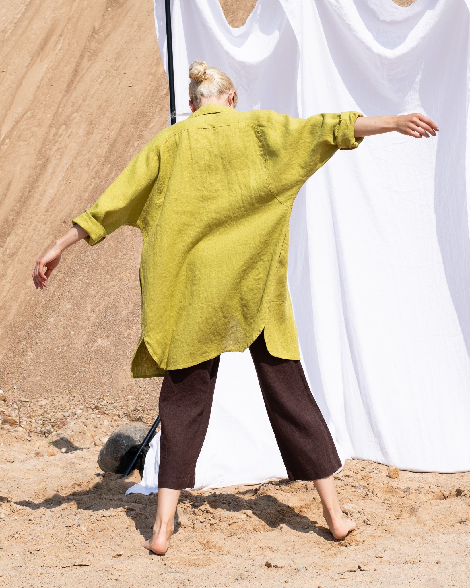 LIVORNO-2 oversized linen collar shirt - notperfectlinen