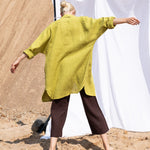 LIVORNO-2 oversized linen collar shirt - notperfectlinen