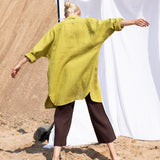 LIVORNO-2 oversized linen collar shirt - notperfectlinen