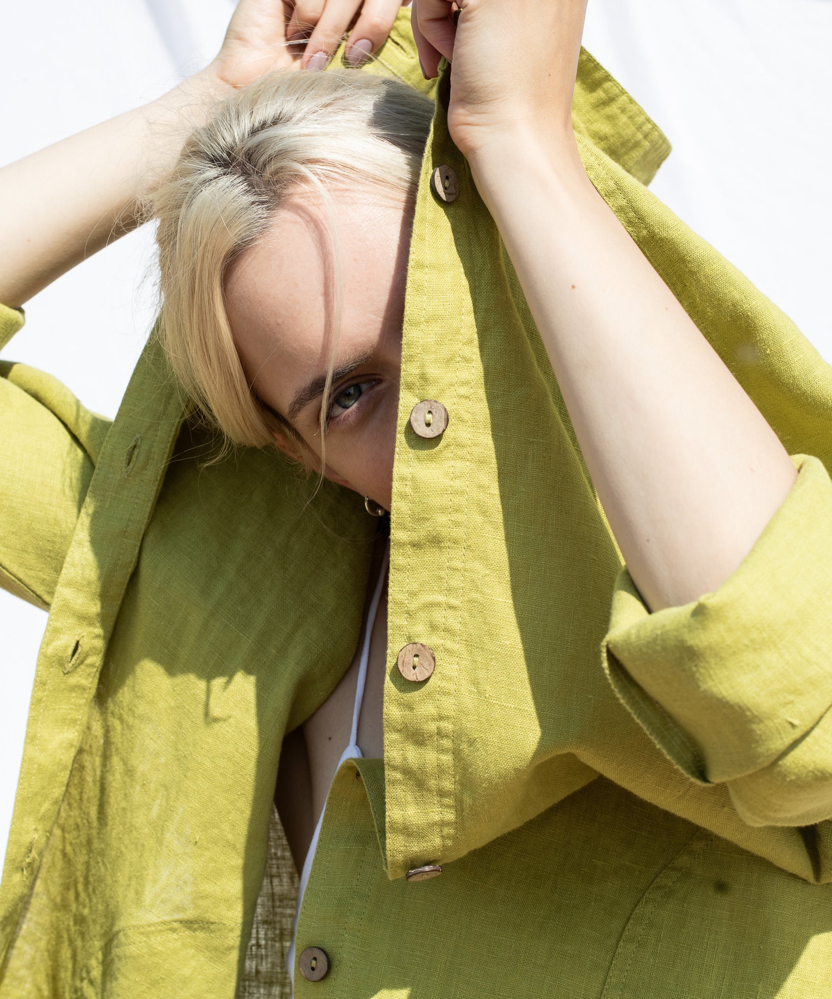 LIVORNO-2 oversized linen collar shirt - notperfectlinen