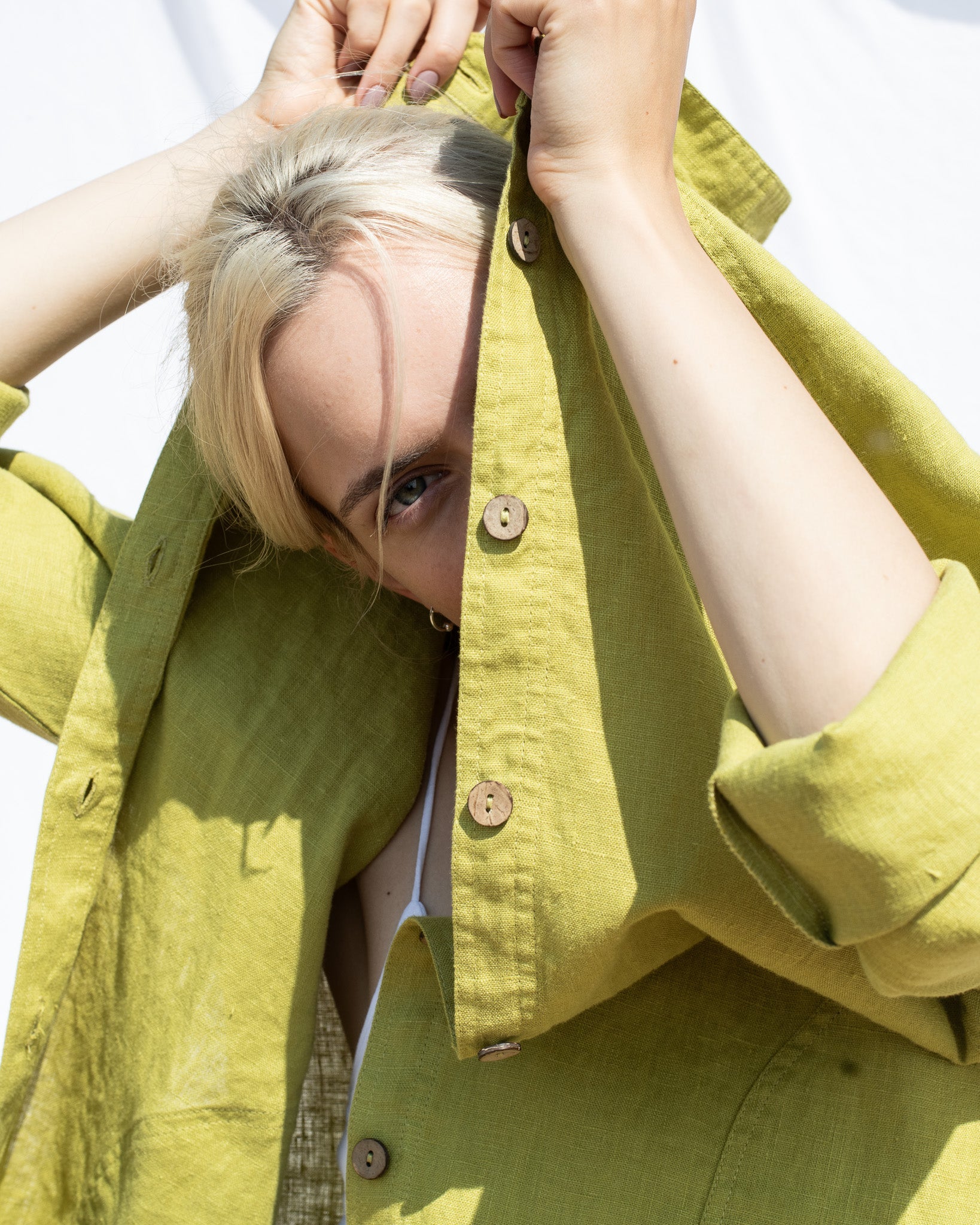 LIVORNO-2 oversized linen collar shirt - notperfectlinen