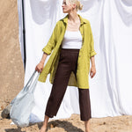 PUGLIA straight cut cropped linen pants - notperfectlinen