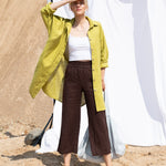 PUGLIA straight cut cropped linen pants - notperfectlinen