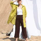 PUGLIA straight cut cropped linen pants - notperfectlinen