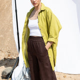 LIVORNO-2 oversized linen collar shirt - notperfectlinen