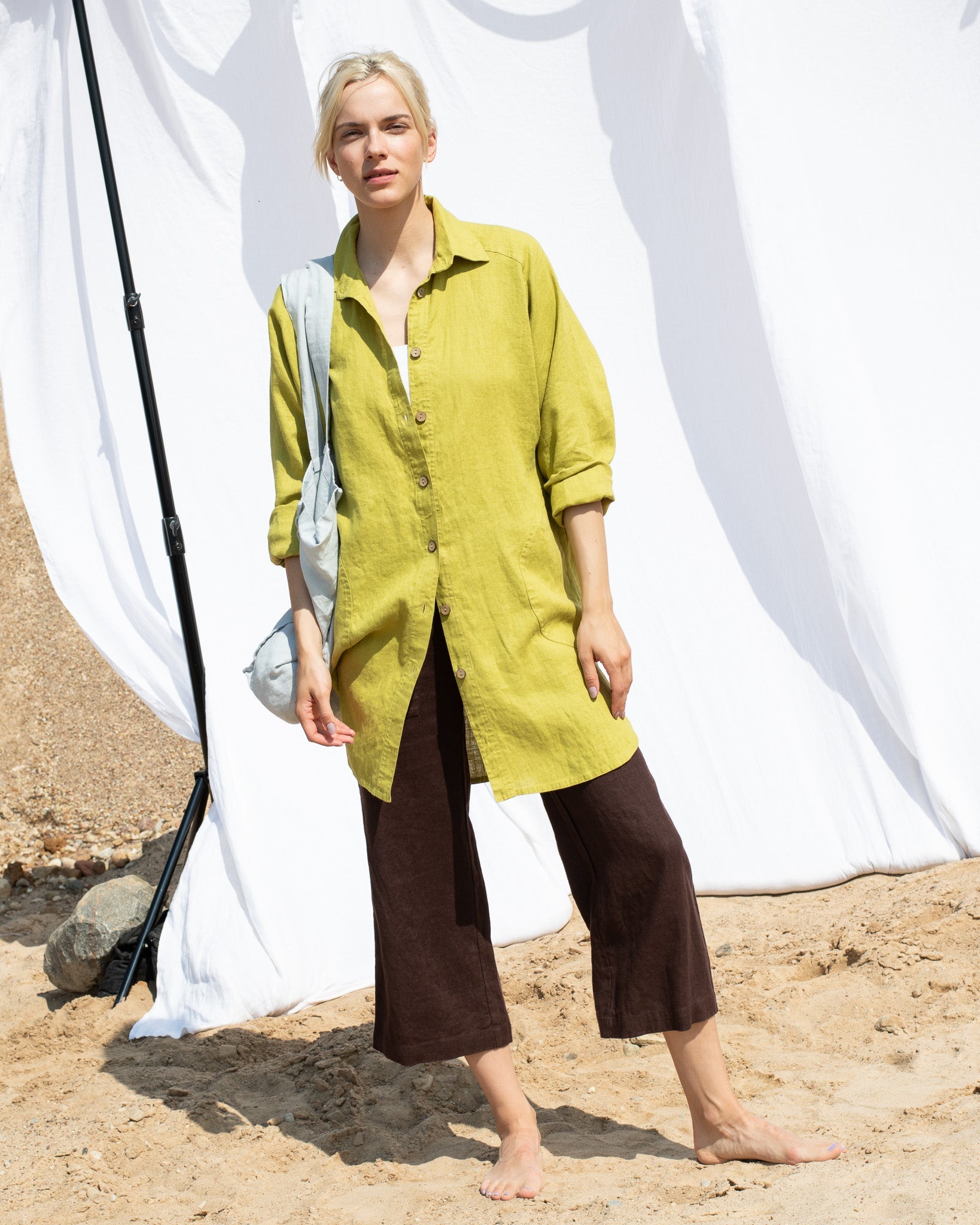 LIVORNO-2 oversized linen collar shirt - notperfectlinen