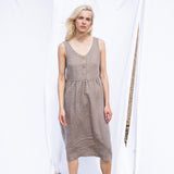 VALLEY front brass snaps linen dress (Gingham Collection) - notPERFECTLINEN